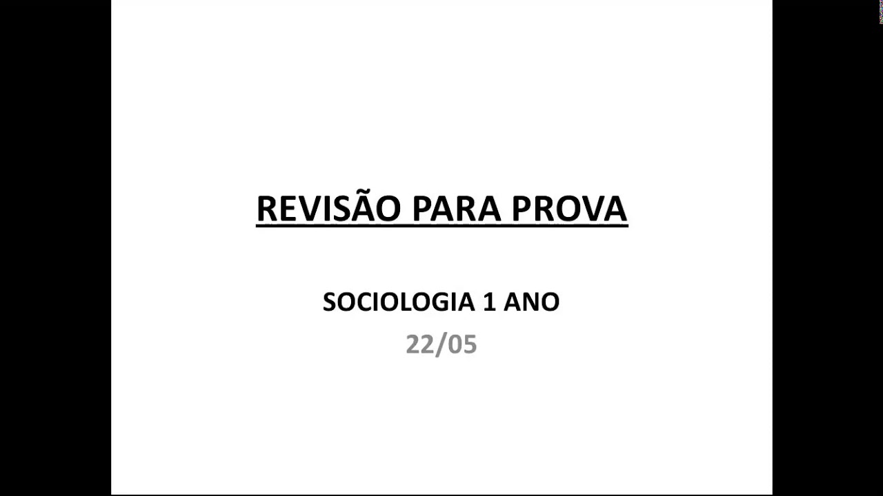 Revisão Sociologia 1 Ano