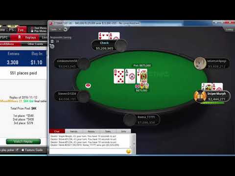 Replay |"SniperMurph" Final table PokerStars MicroMillions 27: $1.10 NLHE 6-Max $4K Gtd Nov 13, 2019