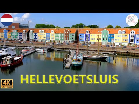 HELLEVOETSLUIS │ NETHERLANDS. Walking tour of the fortified harbour of Hellevoetsluis. 4K.