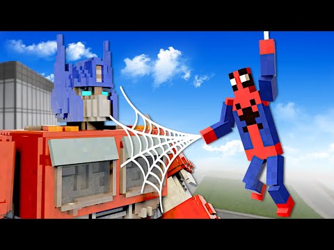 Ragdoll SPIDER-MAN vs TRANSFORMERS (Teardown)