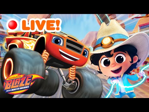 🔴 LIVE: Blaze & Kid's Ultimate Missions & Cowboy Rescue MARATHON! 🤠 | Blaze and the Monster Machines
