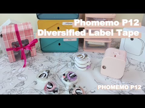 Phomemo P12丨4 Types of Label Tape with P12 Thermal Transfer Label Maker丨Label Options丨Label Maker