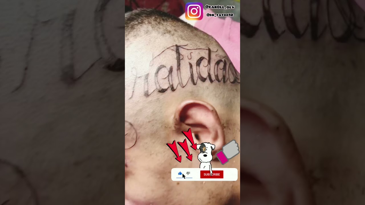 Tatuagem na Cabeça **GRATIDÃO** Rumo a 100 Inscritos 🙏🏽!!! #shorts 🇧🇷🔑