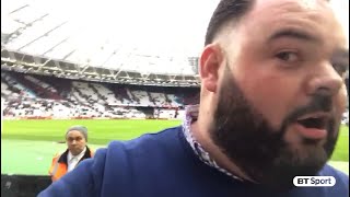 Livid West Ham fan gives an incredible, passionate response to chaos at the London Stadium