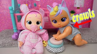 Feeding Cry Babies dolls Newborn Coney and Crawling baby doll Jenna