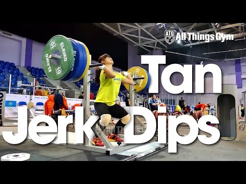 Tan Yayun (48kg, China) Jerk Dips 130-140-150kg 2014 World Championships Training Hall