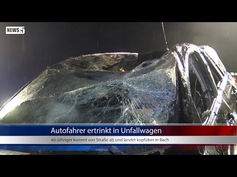05.12.2014 (BA) Autofahrer ertrinkt nach Überschlag in Bach