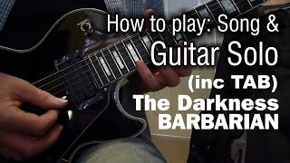 The Darkness - Barbarian Guitar Cover Lesson (inc tapping solo tab)