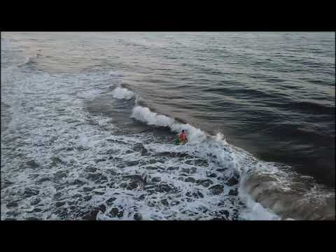 Aerial surf footage at Haskels Beach