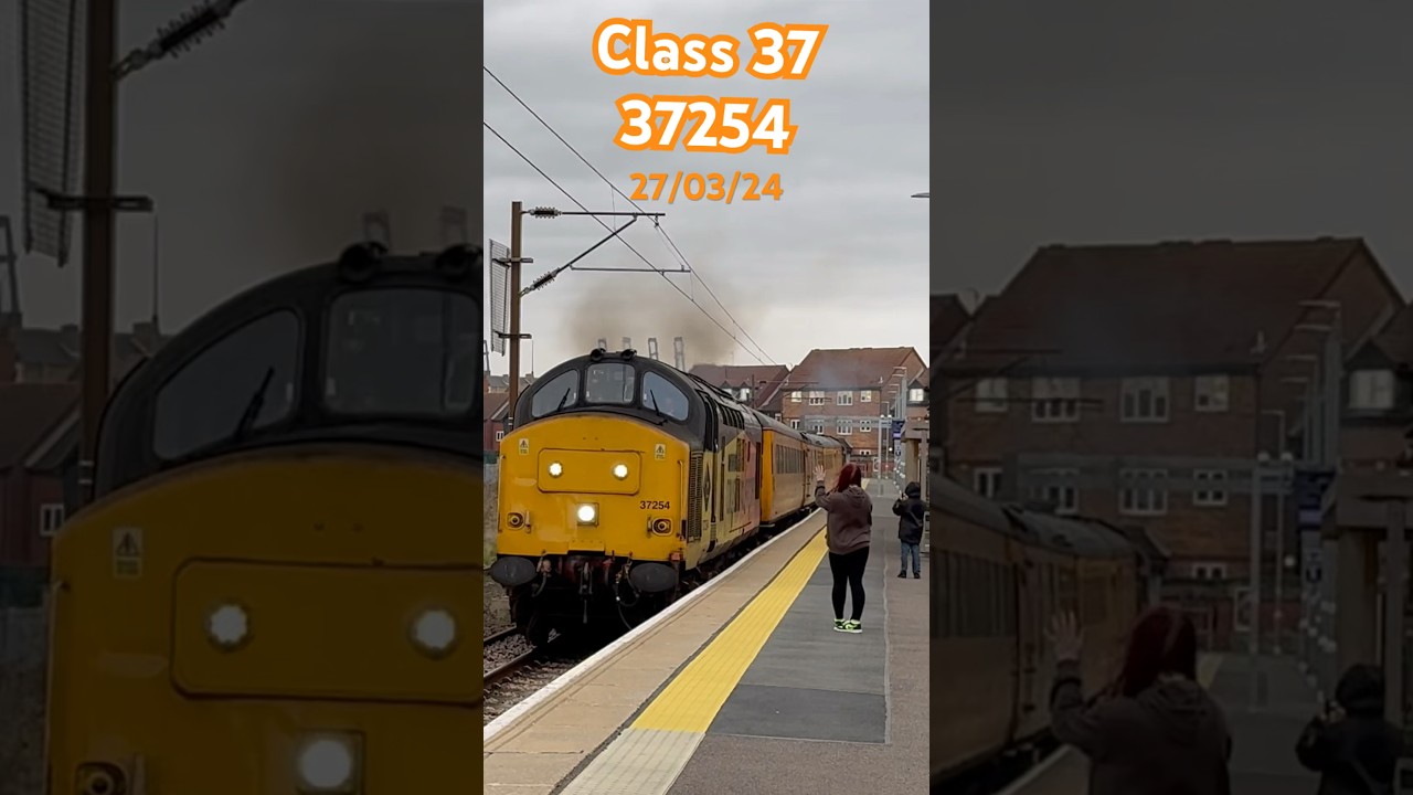 Class 37 top hell fire driver giving full clag and great tones #class37 #trainspotting #trains