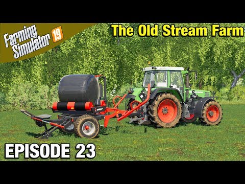 WRAPPING SILAGE Farming Simulator 19 Timelapse - The Old Stream Farm FS19 Episode 23