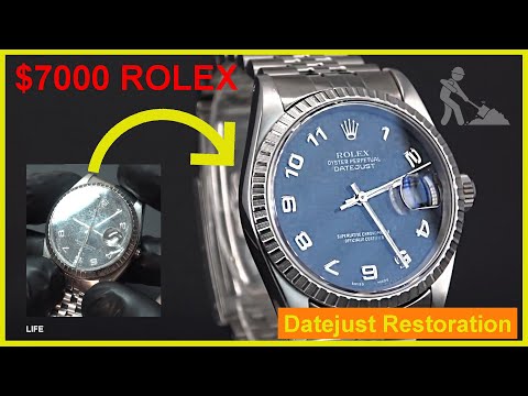 $7000 Rolex Datejust Restoration   Rare Vintage Rolex Logo & Dial   Rusty 3135 Caliber