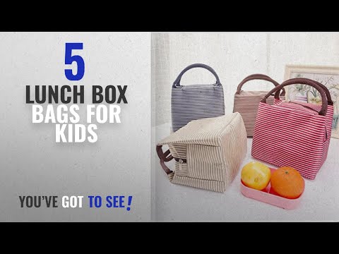 Top 10 Lunch Box Bags For Kids Lunch Bag - Portable Stripe Pattern Insulated Lunch Box