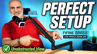 Fifine BM88 Review - The PERFECT Low Profile Boom Arm That Stays Out of the Way