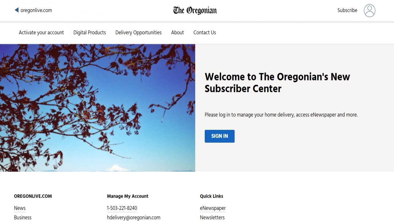 Oregonian newspaper delivery vacation hold