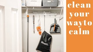 CLEANING CLOSET MAKEOVER! | Clean With Me | Declutter + Organize