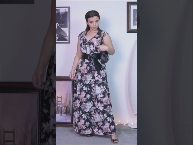 Vídeo relacionado con GRECERELLE Vestido Largo Casual de Verano para Mujer, Holgado, Manga Corta, Estampado Floral, maxivestidos con Bolsillo, 19 Fp Marrón Negro, XL