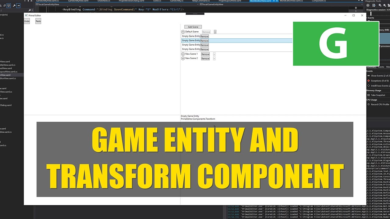 Game Engine Programming 006 - Implement game entity and components in Primal editor| C++ Game Engine