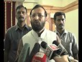Environment Minister Prakash Javadekar speaks on.
