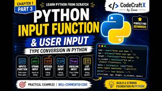 Python Input Function & User Input | Chapter 1 Part 3 | Python for Beginners