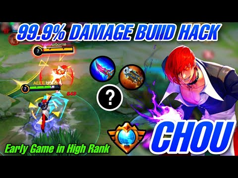 CHOU NEW 99.9% DAMAGE BUILD HACK EARLY GAME IN HIGH RANK! ( TRY THIS!🔥 ) | MLBB