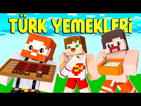 Minecraft ama TÜRKİYE YİYECEKLERİ YAPIYORUZ 100 KİŞİ (ÖDÜLLÜ YARIŞMA)