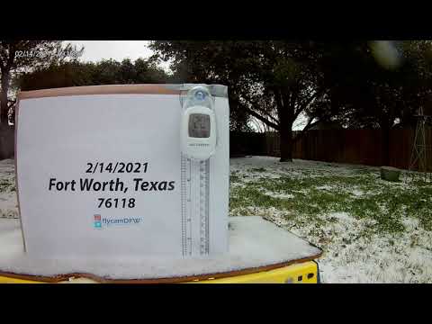 February 14, 2021 Fort Worth, Texas Snow 6am to 12 noon - Time lapse