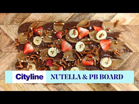 Nutella and peanut butter dessert board