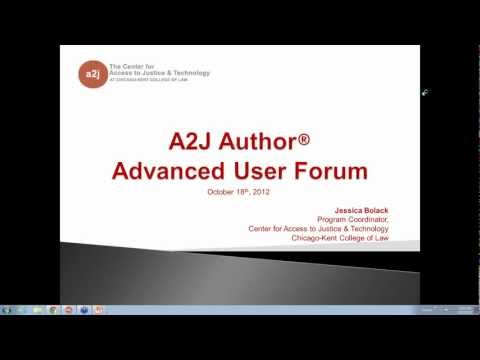 A2J Author Advanced User Forum: A2J Author Needs You (October 2012)