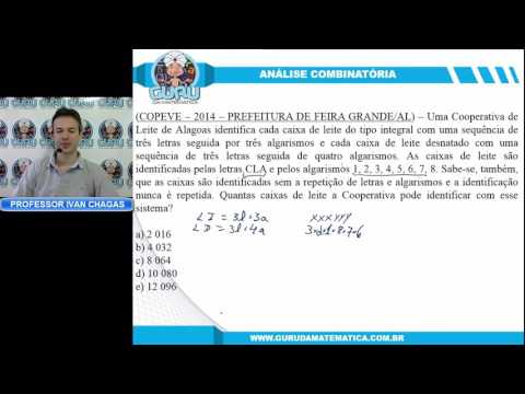 0769 - COPEVE/UFAL - 2014 - PREFEITURA DE FEIRA GRANDE/AL - NÍVEL MÉDIO - ANÁLISE COMBINATÓRIA