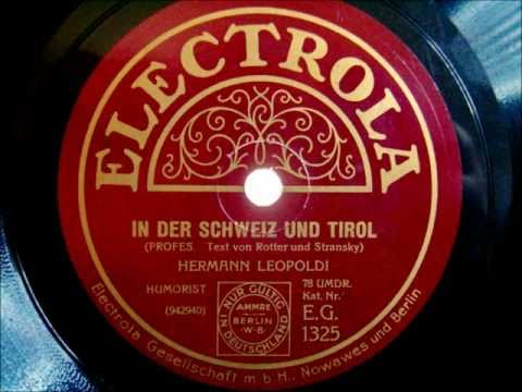 Hermann Leopoldi Humorist - In der Schweiz und Tirol - Wien, 22.09.1928