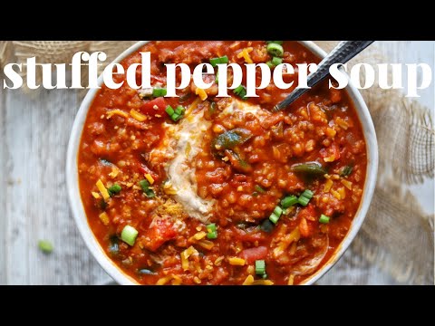 SLOWER COOKER STUFFED PEPPER SOUP [VEGAN AND EASY] |...