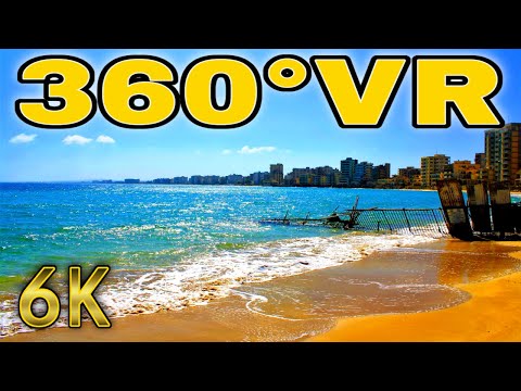 360° VR Palm Beach Visit Varosha Ghost City Walking Tour in North Cyprus 6K 3D Virtual Reality HD 4K