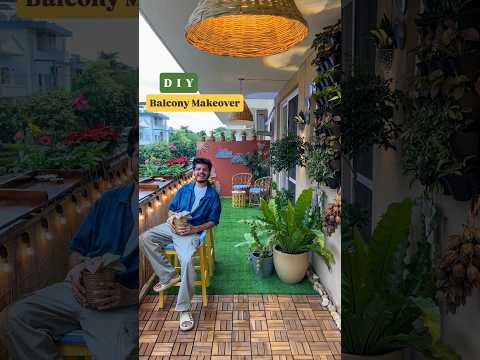 DIY Balcony Makeover 🪴👨‍🌾 #diyprojects #homeinterior #ytshortsindia