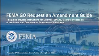 FEMA GO Request an Amendment Guide