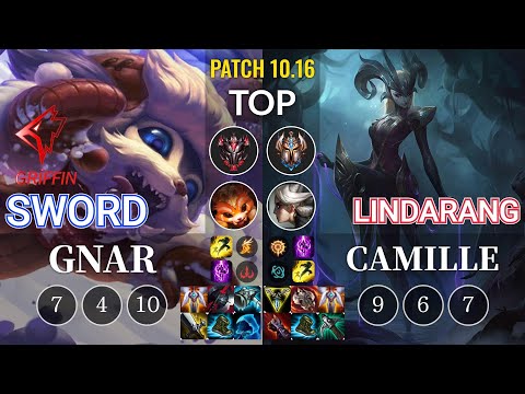 GRF Sword Gnar vs Lindarang Camille Top - KR Patch 10.16