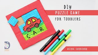 DIY Puzzle Games for toddlers/How to make puzzles using waste cardboard