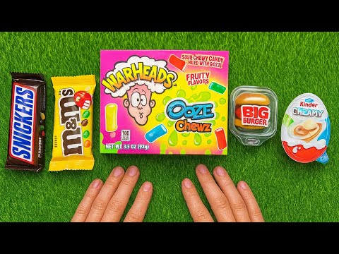 ASMR Most Popular Candies 🍬 Rainbow Warheads, Chocolate & Chewy Satisfying Unwrapping