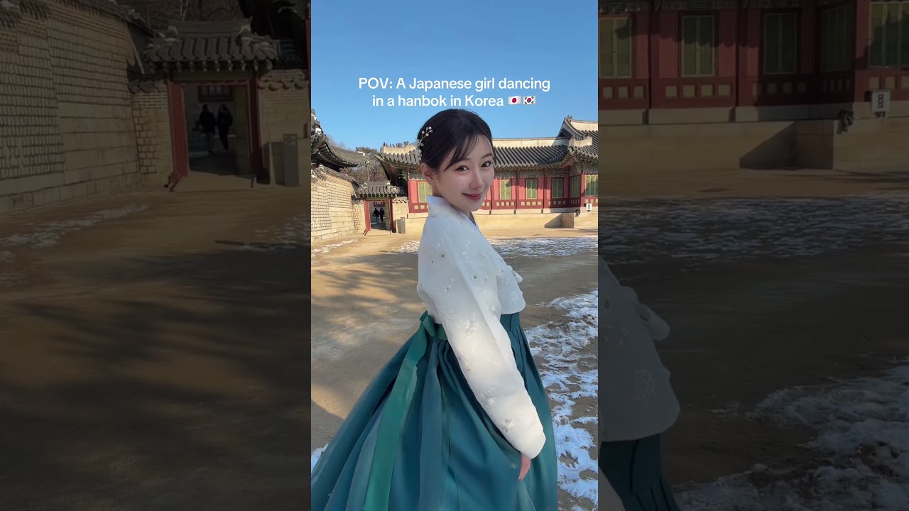 혼자 찍고 있다가..🤭 #일본여자 #여자모델 #일본인 #한복 #japanese #hanbok #韓服 #チマチョゴリ