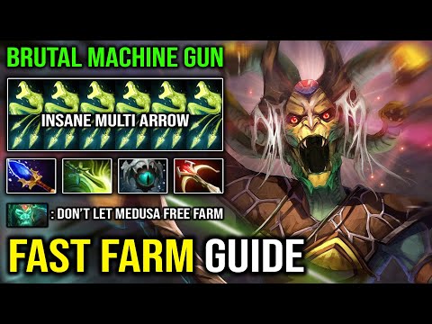 How to Crazy Fast Jungle Medusa with Multi Arrow Butterfly & Aghanim Effect 848 GPM DotA 2