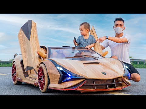 Someone Built Their Son A Lamborghini Sian Roadster Made Out Of Wood, And It's The Most Masterful Craftsmanship You'll Ever See