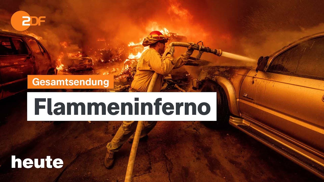 heute 19:00 Uhr vom 10.01.2025 Waldbrände in Los Angeles, Politbarometer, 50 Jahre Elbtunnel