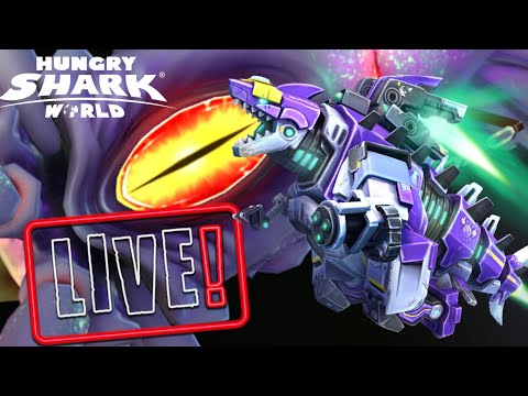 LIVE Mecha Sharkjira vs Colossal Squid! - Hungry Shark World 10th
