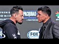VICTOR ORTIZ TAUNTS ROBERT GUERRERO DURING FACE OFF! BOTH FIGHTERS COME FACE TO FACE AT PRESSER