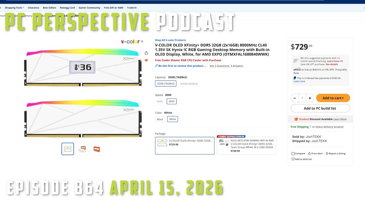 PCPer Podcast 864: DDR5 and SSD Insanity, NVIDIA Warranty Spike, Desktop CPU Sales Tank, and MORE!