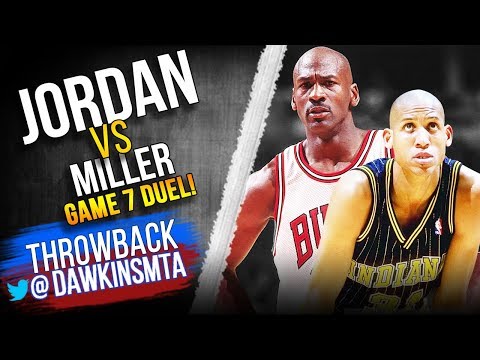 Michael Jordan vs Reggie Miller Game 7 Duel 1998 ECF - Miller With 22 Pts, Jordan With 28/9/8!