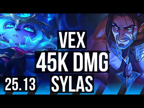 VEX vs SYLAS (MID) | 45k DMG, Dominating | KR Master | 25.13