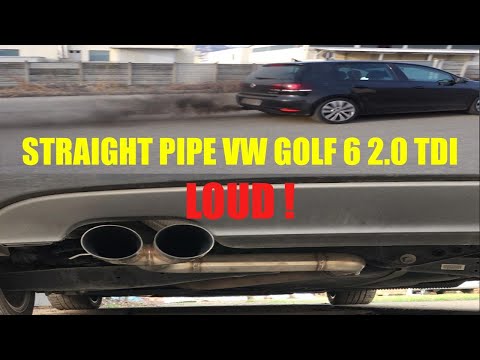 Straight pipe VW Golf 6 2.0 TDI - loud revs & accelerations !