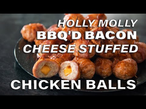 BBQ'd Bacon Cheese Stuffed Chicken Balls