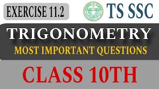 Trigonometry Exercise-11.2|Class 10th|Most important questions|#trigonometryclass10 #tsssc #exams